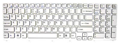 Replacement laptop keyboard SONY Vaio SVE151 (WHITE)