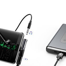 Baseus Audio Converter L41 Adapter from USB-C to USB-C port (female) + headphones jack 3,5 mm (female) black (CATL41-01)